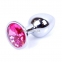 Анальная пробка «Jewellery Silver» с ярко розовым кристаллом