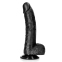 Реалистичный фаллоимитатор RealRock Curved Dildo с мошонкой и присоской, 20,5 см, черный