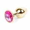 Анальная пробка «Jewellery Gold» с розовым кристалом