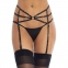 Пояс для панчіх зі стреп Leg Avenue Strappy Rhinestone Garterbelt, чорний, One Size, стрази