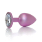 Анальна пробка Jewellery Pearl Pink Plug L, з прозорим каменем