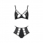 Комплект білизни Passion Tasmina Set чорний, ліф, високі трусики з корсетом ззаду