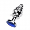 Анальна пробка «Silver anal plug with blue gem»