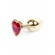 Анальная пробка «Jewellery Gold Heart» с красным кристалом в виде сердца