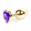 Анальна пробка «Jewellery Gold Heart» із фіолетовим кристалом у вигляді серця
