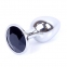Анальная пробка «Jewellery Silver Plug» с черным кристалом