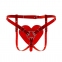 Трусики Серце для страпона Feral Feelings - Hearts Strap-on Belt, червоні, прозорі