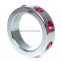 Металлическое эрекционное кольцо «Pink Diamonds», с розовыми стразами