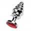 Анальная пробка «Silver anal plug with red gem»