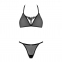 Напівпрозорий комплект Obsessive Celia Noir 2-pcs set, бюстгальтер, стрінги